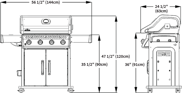 Napoleon Rogue® 525 Series 57" Stainless Steel Freestanding Grill-10