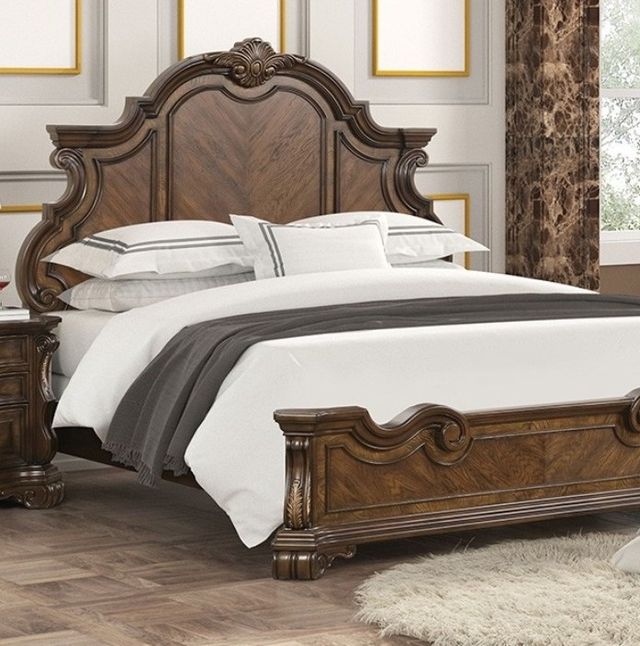 Furniture of America® Leovanni Dark Brown Wood King Panel Bed-0