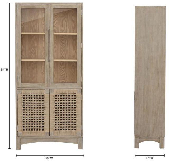 Nest Home Collections Sloan Natural White/Rope Doors Tall Cabinet -1