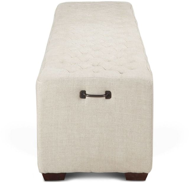 Home Trends & Design D'Orsay Off-White Linen Bench-3