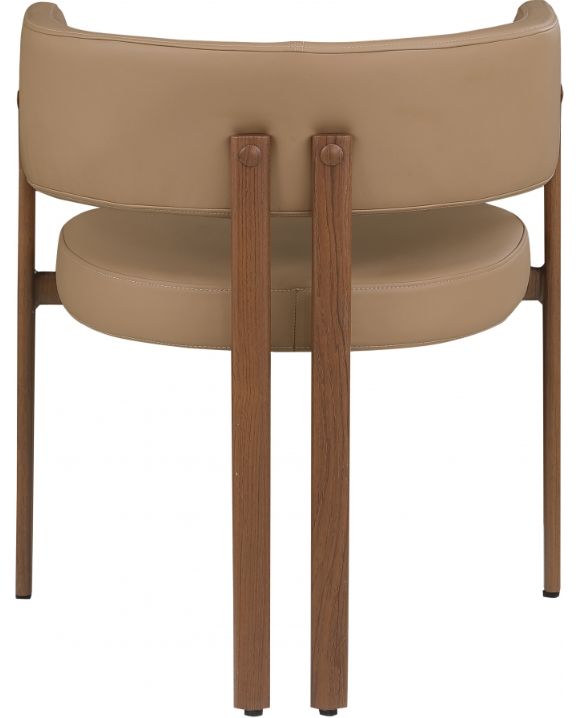 Meridian Furniture Gideon Tan/Walnut Vegan Leather Dining Chair-3