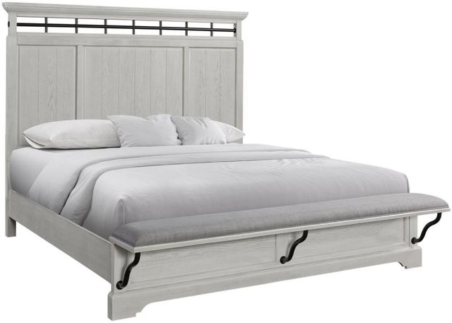 Bernards Bellamy Lane Whitewash King Panel Bed with Bench-0