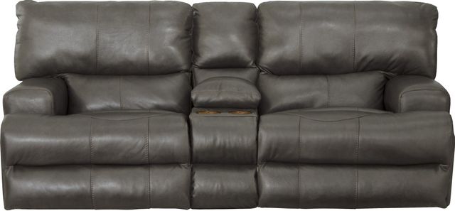 Catnapper® Wembley Steel Power Reclining Lay Flat Console Loveseat with Power Headrest and Lumbar-0