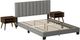 Elements International Coyote Carroll Grey King Bed with Two End Tables-0
