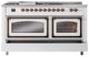 Ilve® Nostalgie II Noblesse 60'' White Pro Style Dual Fuel Range with Burnished Trim-3