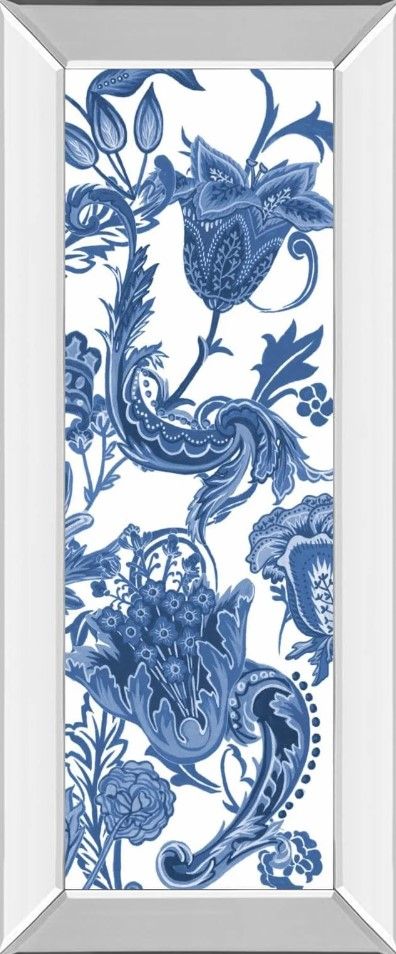 Classy Art Indigo Chintz VI by Melissa Wang Mirror Framed Wall Art-0