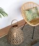 A & B Home Beige Coconio Tapered Wood Lattice Lantern-1