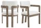 Elements International Portland Gray/Snow White Arm Chair -2