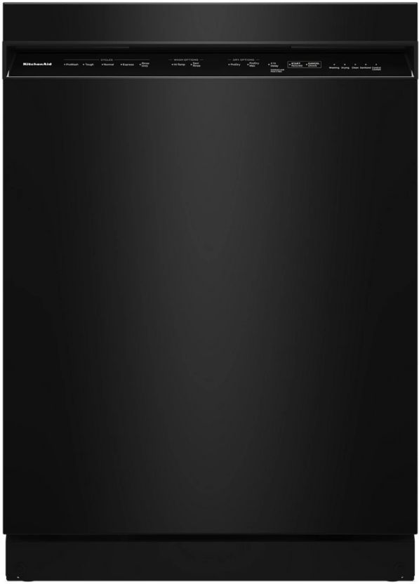 KitchenAid® 24" Black Front Control Built-In Dishwasher with Third Level Utensil Rack and 30+ Total Wash Jets-0