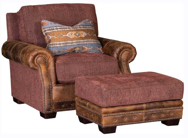 Mayo Customizable 5587LF Leather and Fabric Ottoman-1