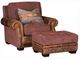 Mayo Customizable 5587LF Leather and Fabric Ottoman-1