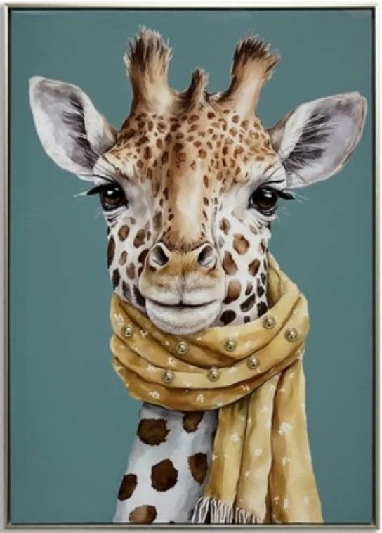 Classy Living Untamed Giraffe Mustard Scarf Wall Art-0