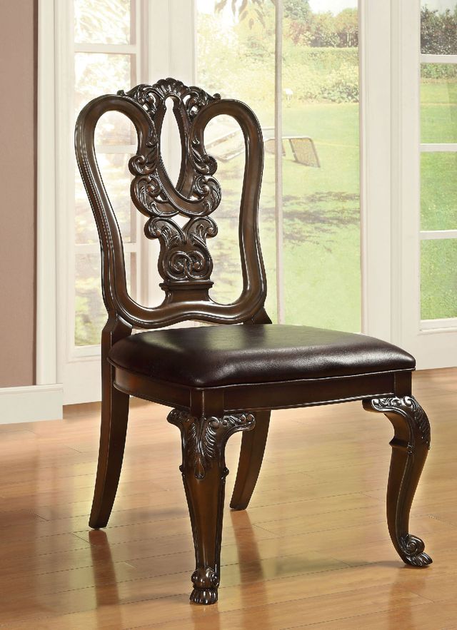 Furniture of America® Bellagio 7-Piece Brown Cherry Round Dining Table Set-2