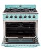 Unique Classic Retro 30" Ocean Mist Turquoise Slide-In Gas Range-3