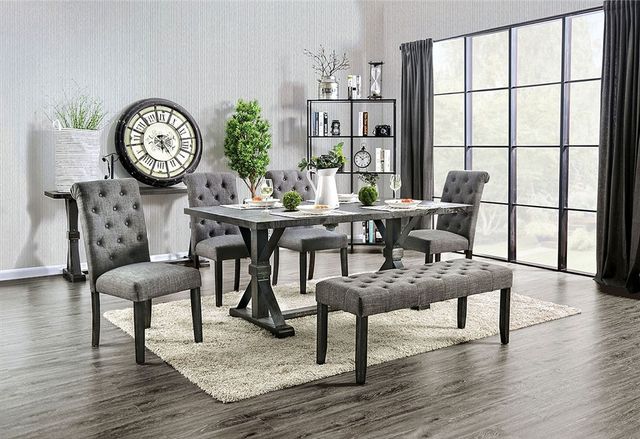 Furniture of America® Alfred 2-Piece Antique Black/Gray Bar Stool Set-1