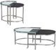 Bassett Mirror Hansley Black/Clear Top Nesting Bunching Cocktail Table-3