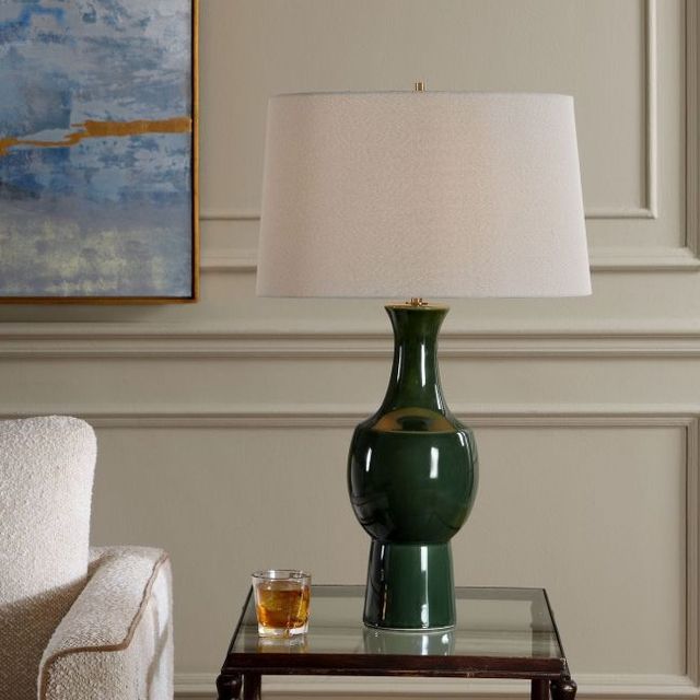 Uttermost® Tennille Deep Green Table Lamp-2