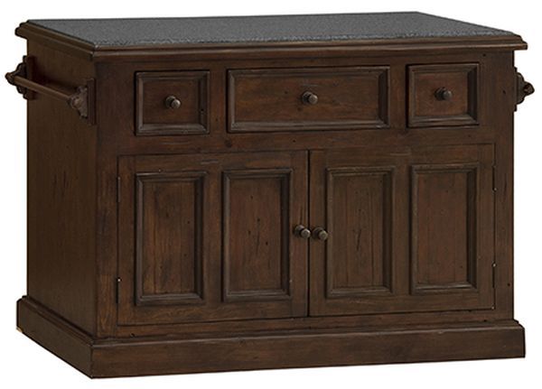 HH2 Home Tuscan Retreat® Rustic Mahogany Large Granite Top Kitchen Island