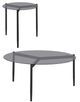 Coaster® Rosalie 2-Piece Tempered Smoke Glass Top Occasional Table with Sandy Black Base Set-0