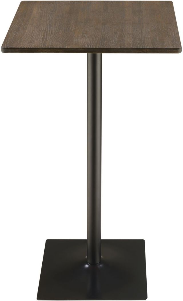 Coaster® Cavalier Dark Elm Square Bar Table with Matte Black Base-1