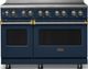 Viking® 5 Series 48" Slate Blue Pro Style Induction Range with Brushed Brass Trim-0