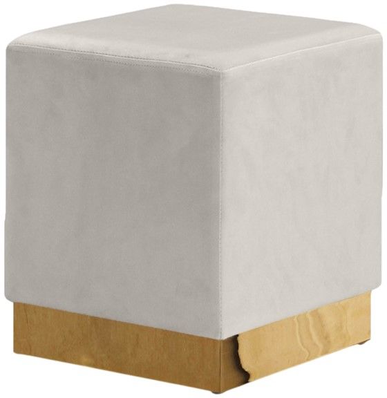 Meridian Furniture Jax Cream Upholstered Stool-0