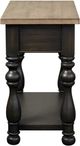 Riverside Furniture Barrington Antique Oak Chairside Table with Matte Black Base-3