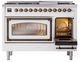 Ilve® Nostalgie II Noblesse 48'' Custom RAL Color Pro Style Dual Fuel Range with Burnished Trim-4