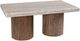International Furniture Direct Sahara Cream Top Rectangular Cocktail Table with Caramel Brown Base-0
