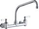 Elkay Chrome oodservice 8" Centerset Wall Mount Faucet with 10" High Arc Spout-0