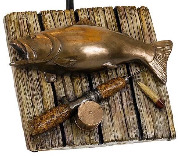 Cal® Lighting & Accessories Fishing Cast Bronze Table Lamp-2