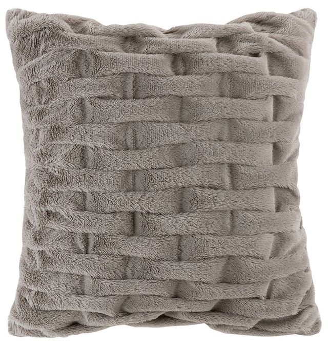 Olliix by Madison Park Ruched Fur Grey 20"x20" Square Pillow-0