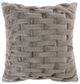Olliix by Madison Park Ruched Fur Grey 20"x20" Square Pillow-0