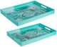 A & B Home 2-Piece Green Decorative Tray Set-0