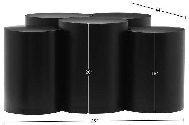 Meridian Furniture Dimple 5-Piece Matte Black Modular Nesting Coffee Table Set-3
