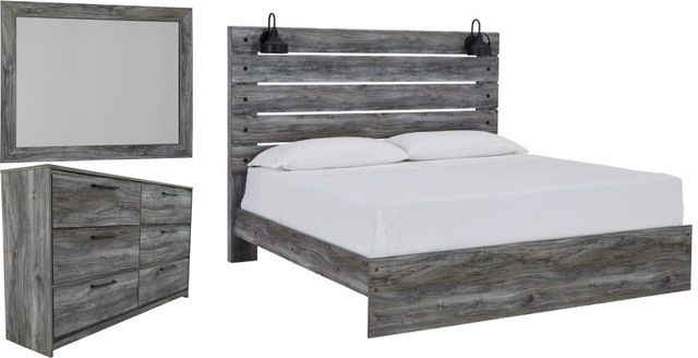 Signature Design by Ashley® Baystorm 3-Piece Smoky Gray King Panel Bed Set-0