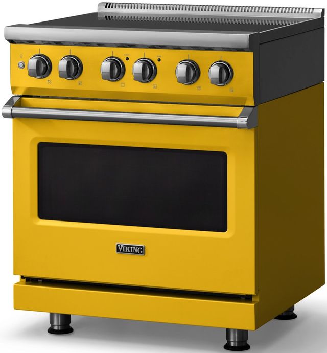 Viking® 5 Series 30" Daffodil Pro Style Induction Range with Polished Chrome Trim-3