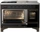 Ilve® Majestic III 48" Glossy Black Pro Style Dual Fuel Natural Gas Range with 5 Black Brass Burners and Burnished Trim-2