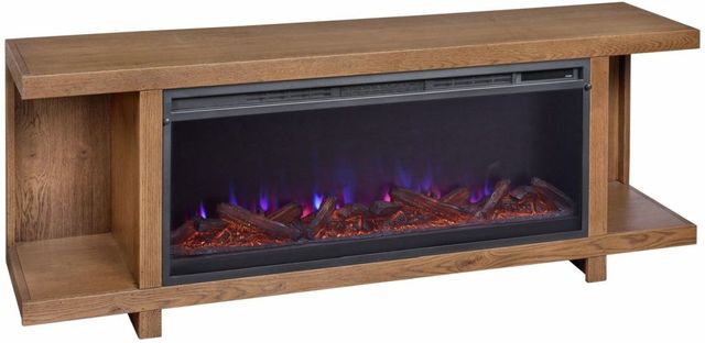 aspenhome® Latitude Brushed Bourbon 67" Open Fireplace Console-0