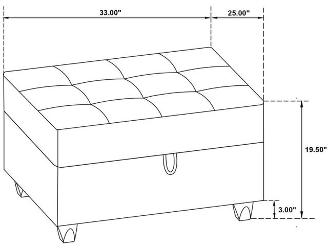 Coaster® Stonenesse 2-Piece Gray Sectional with Ottoman-3