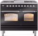 Ilve® Nostalgie II Series 40" Glossy Black Pro Style Dual Fuel Range-0