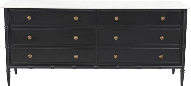 Moe's Home Collection Eleanor Black Dresser with White Marble Top-0