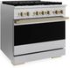 ZLINE Marino 36" Satin Stainless Steel Pro Style Gas Range with Champagne Bronze Accents-3