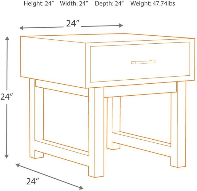 Signature Design by Ashley® Mondoro Grayish Brown End Coffee Table with Black Base-1