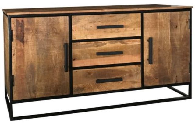 Jaipur Furniture Industrial Sawn 3-Drawer Sideboard-0