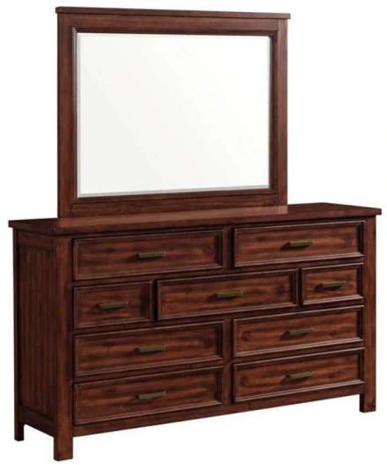 Elements International Sullivan Rich Cherry Dresser and Mirror-0