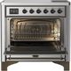 Ilve® Majestic III 36" Stainless Steel Pro Style Induction Range with Triple Glass Door and Burnished Trim-1