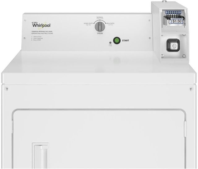 Whirlpool® Commercial 7.4 Cu. Ft. White Front Load Gas Dryer-2