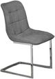 Brassex Inc. Xavier 2-Piece Grey/Polished Silver Dining Chair Set-0
