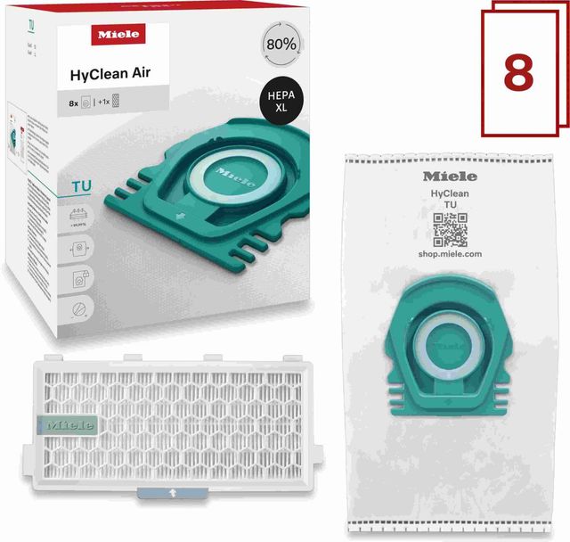 Miele Vacuum HyClean® Air Vacuum Bag 8-Pack for Guard L1 and Guard S1 with HEPA AirClean Filter-1